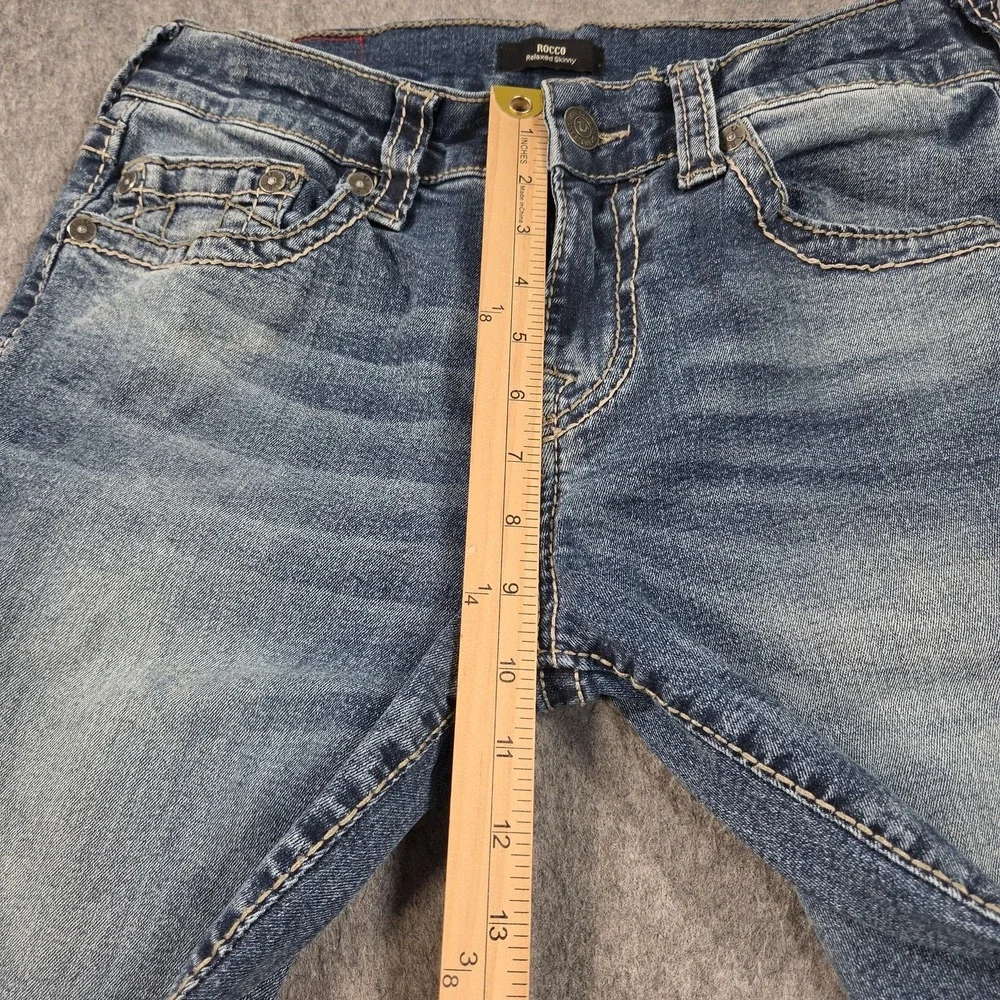 True Religion Rocco Relaxed Skinny Jeans Mens 30x30 (tag 30) Blue Wash Stretch